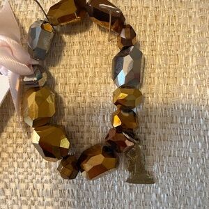 Gold and Silver Beaded Bracelet with Milagro